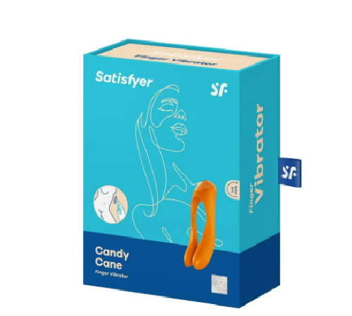 Универсальный мини вибратор на палец Satisfyer Candy Cane ORANGE