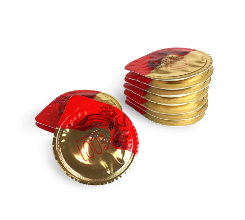 Ультратонкі презервативи OLO c пролонгує ефектом (10шт) (золотисті нові)