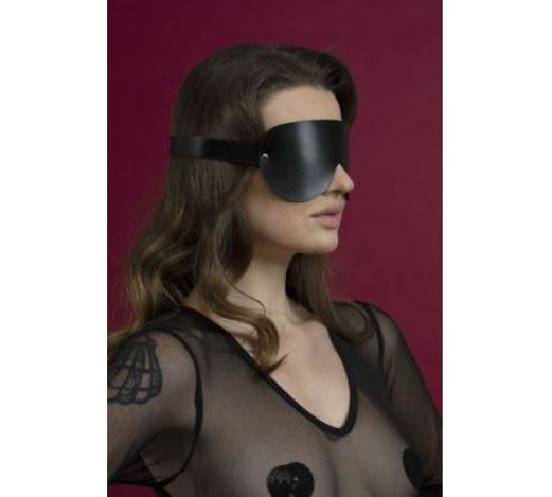 Маска на глаза Feral Feelings - Blindfold Mask, натуральная кожа, черная