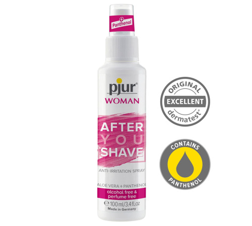 Спрей после бритья pjur Woman 100 мл с алоэ вера и пантенолом, не сушит кожу, нет жжения