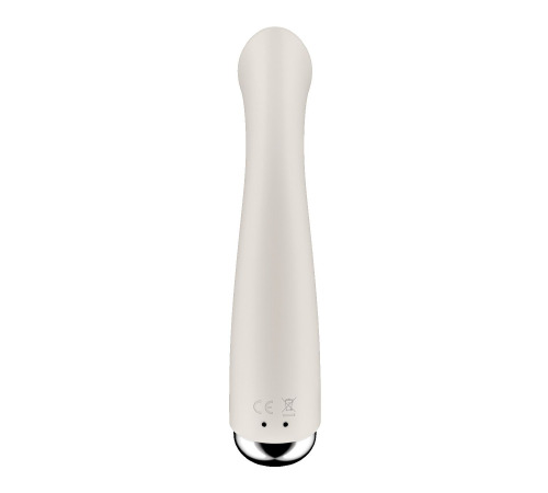 Вибратор с ротацией Satisfyer Spinning G-Spot 1 Beige, плоская площадка для стимуляции точки G