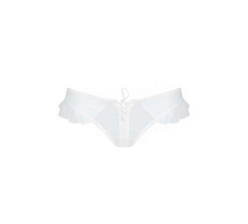 Трусики в горошек, с рюшами и шнуровкой Fatin Thong white XXL/XXXL - Passion