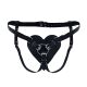 Трусики Сердце для страпона из натуральной кожи Feral Feelings - Hearts Strap-on Belt Black