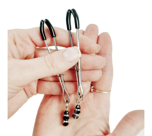 Зажимы для сосков с черными кристалами
