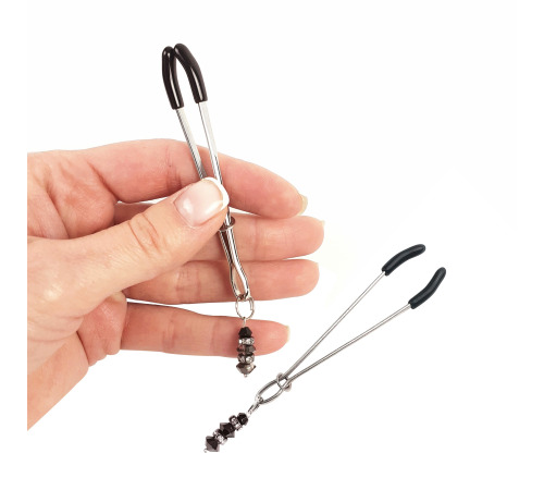 Зажимы для сосков с черными кристалами