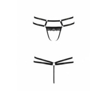 Трусики-стрінги зі стреп з мереживом LORRY THONG black S/M - Passion Exclusive