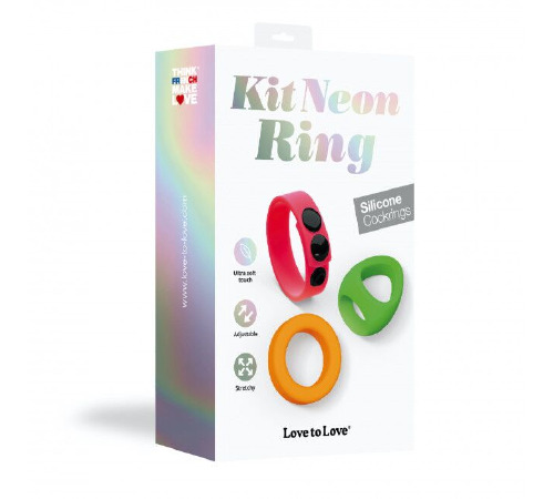 Набор ярких эрекционных колец Love To Love NEON RING KIT