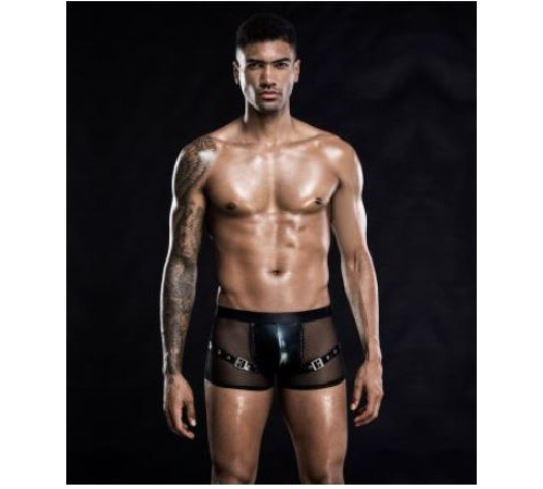 Мужские эротические сетчатые трусы с ремнями, One Size Black