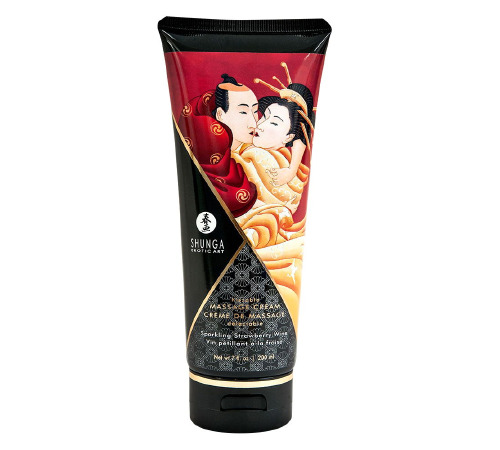 Їстівний масажний крем Shunga Kissable Massage Cream – Sparkling Strawberry Wine (200 мл)