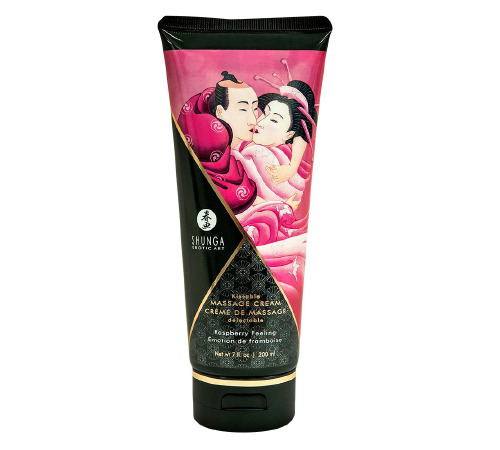 Съедобный массажный крем Shunga Kissable Massage Cream – Raspberry Feeling (200 мл)