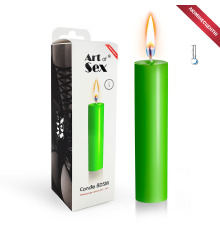 Зеленая свеча восковая Art of Sex size M 15 см низкотемпературная, люминесцентная