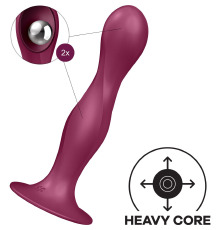 Дилдо Satisfyer Double Ball-R Red, унисекс, подвижные шарики внутри, на присоске