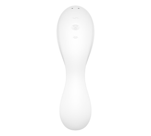 Вакуумный смарт-стимулятор с вибрацией Satisfyer Curvy Trinity 5 (White), управление со смартфона