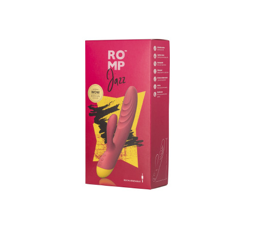 Вибратор-кролик Romp Jazz, гибкий, особенно мягкая головка, 10 вариантов стимуляции