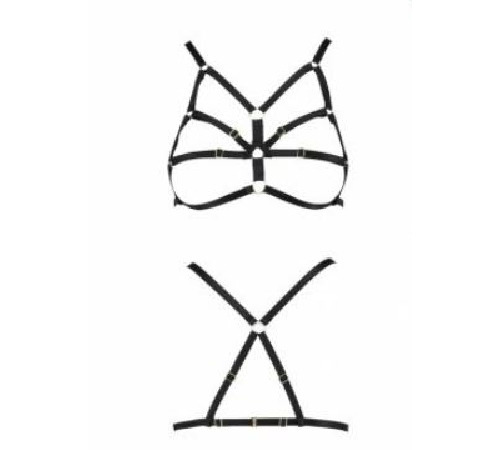 Бюстгальтер-стрепы ARMANDA BRA black S/M - Passion Exclusive