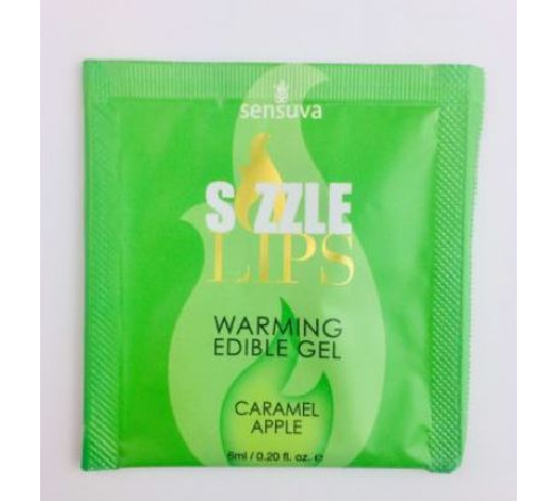 Пробник массажного геля Sensuva - Sizzle Lips Caramel Apple (6 мл)