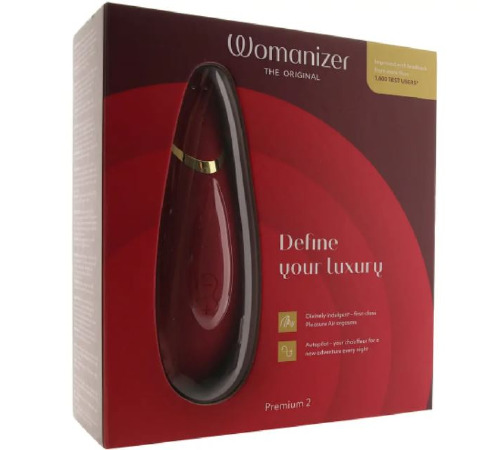 Вакуумний кліторальний стимулятор Womanizer Premium 2 Bordeux