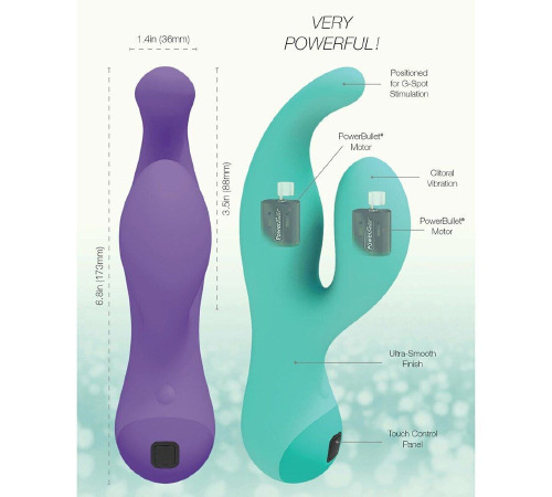 Вібратор-кролик з сенсорним управлінням Touch by SWAN - Solo Teal, глибока вібрація, для точки G