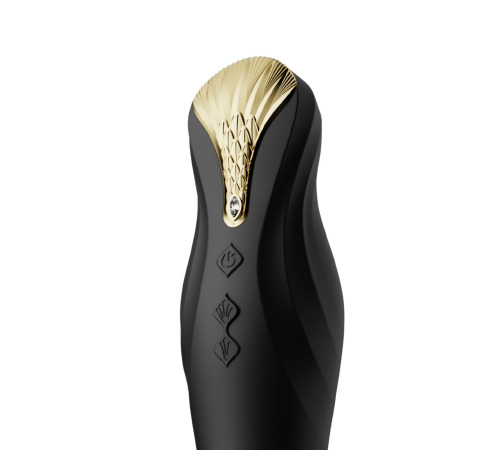 Смартвібратор-пульсатор Zalo — King Obsidian Black, кристал Swarovski