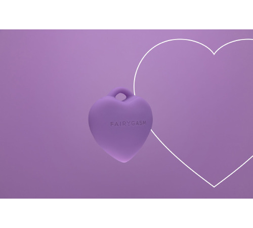 Мини-вибратор «Сердечко» FairyGasm PleasureStone violet, 9 режимов, на шнурке