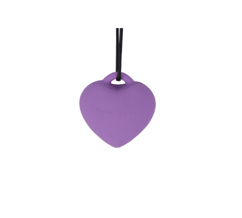 Мини-вибратор «Сердечко» FairyGasm PleasureStone violet, 9 режимов, на шнурке