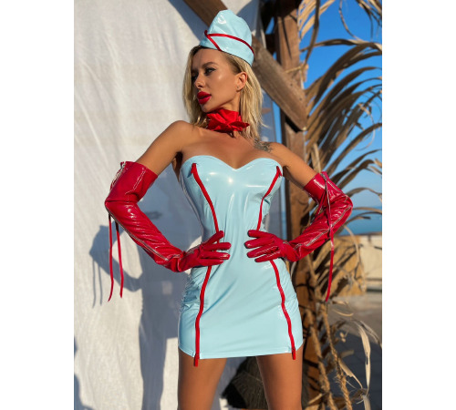 Ролевой костюм стюардессы “Сногсшибательная Жанна” XS/S (платье, платок, пилотка)