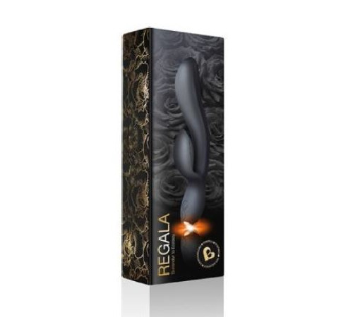 Вибратор-кролик Rocks Off Regala Black для стимуляции точки А, 2 мощных мотора, LED-подсветка