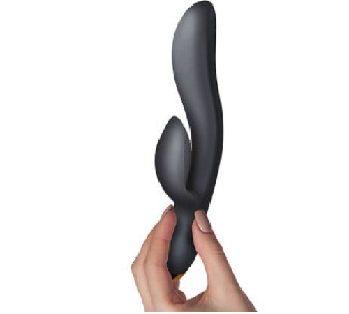 Вибратор-кролик Rocks Off Regala Black для стимуляции точки А, 2 мощных мотора, LED-подсветка
