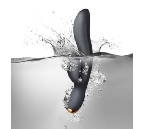 Вибратор-кролик Rocks Off Regala Black для стимуляции точки А, 2 мощных мотора, LED-подсветка