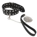 Ошейник Art of Sex -Tessa с поводком из натуральной кожи, Черный