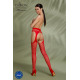 Эротические колготки-бодистокинг Passion ECO S002 red, с доступом, геометрическое плетение
