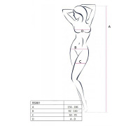 Сетчатый бодистокинг с открытым животом Passion BS081 black