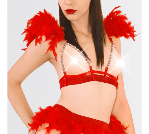 Сексуальний комплект білизни Angel розмір XS-M, колір Червоний