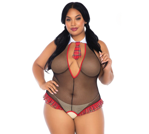 Костюм школьницы Leg Avenue Schoolgirl XL/XXL, боди с галстуком