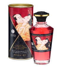Разогревающее масло Shunga Aphrodisiac Warming Oil - Sparkling Strawberry Wine (100 мл) без сахара