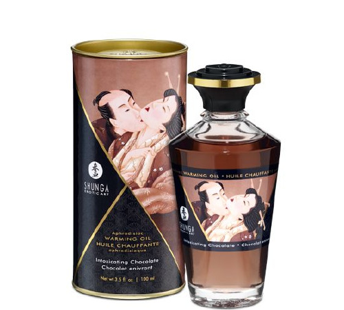Разогревающее масло Shunga Aphrodisiac Warming Oil – Intoxicating Chocolate (100 мл) без сахара