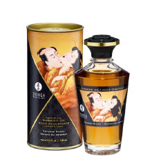 Разогревающее масло Shunga Aphrodisiac Warming Oil - Caramel Kisses (100 мл) без сахара, вкусный