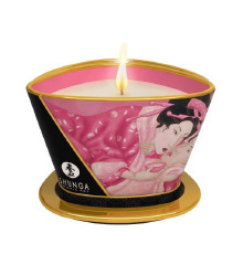 Массажная свеча Shunga Massage Candle – Rose Petals (170 мл) с афродизиаками