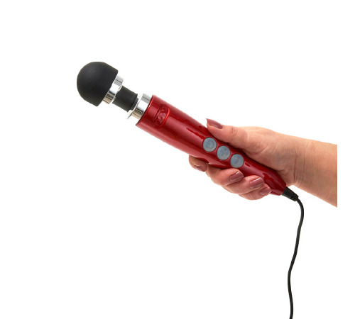 Вибромассажер DOXY Number 3 Candy Red, очень мощный, питание 220В, металлический корпус