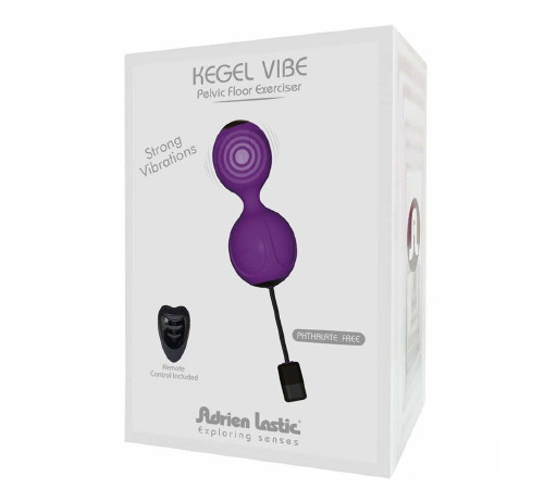 Вагинальные шарики с вибрацией Adrien Lastic Kegel Vibe Purple, диаметр 3,7см