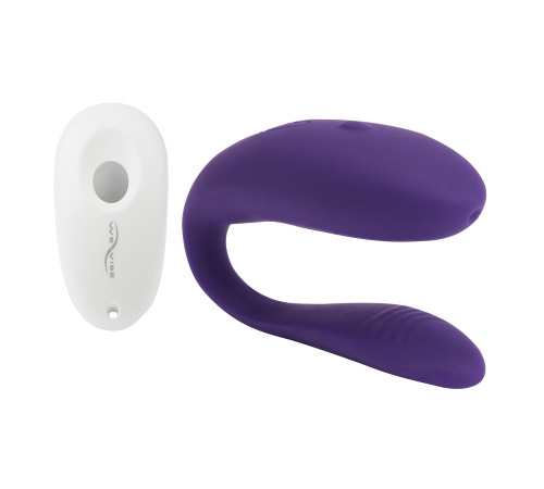 Недорогой вибратор для пар We-Vibe Unite Purple, однокнопочный пульт ДУ