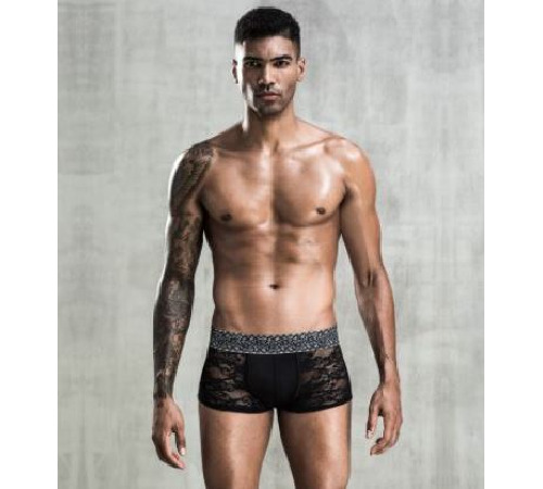 Мужские кружевные трусы боксеры, One Size Black