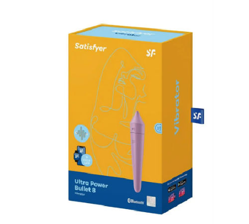 Мощная вибропуля с функцией управления смартфоном Satisfyer Ultra Power Bullet 8 Lilac