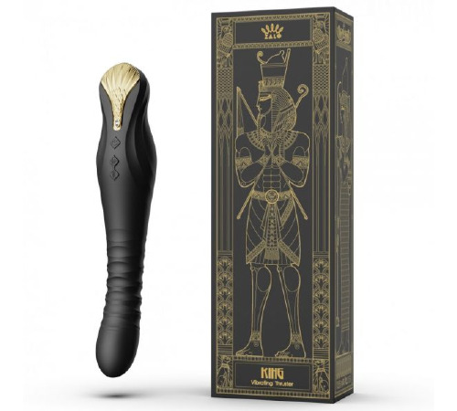 Вібромасажер з фрикціями та керуванням зі смартфона ZALO KING, Obsidian Black