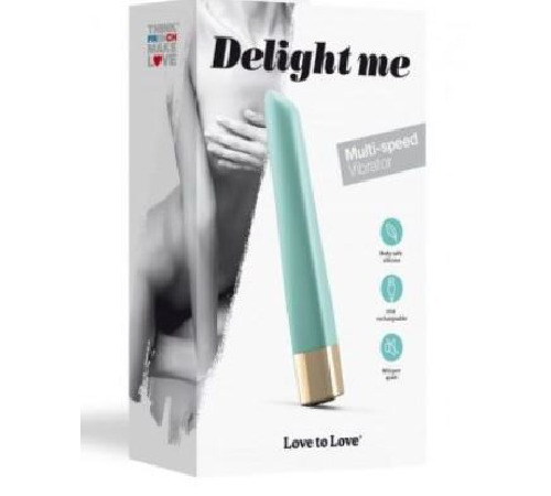 Мощный минивибратор Love To Love Delight Me Menthe с мягким кончиком, 16 режимов работы