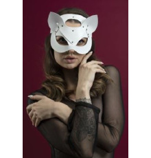 Маска кошечки Feral Feelings - Catwoman Mask, натуральная кожа, белая