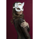 Маска кішечки Feral Feelings - Catwoman Mask, натуральна шкіра, біла