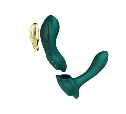 Смарт-вібратор у трусики Zalo - AYA Turquoise Green, насадка та пульт ДК