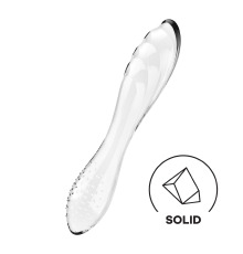 Двусторонний стеклянный дилдо Satisfyer Dazzling Crystal 1 Transparent, очень прочный, без стоппера