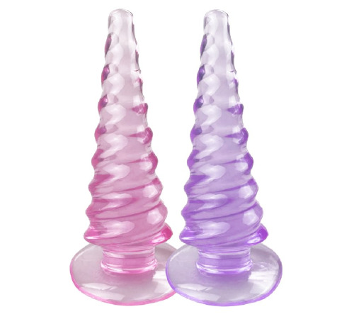 Гелева анальна пробка на присосці Спіраль, Рожева